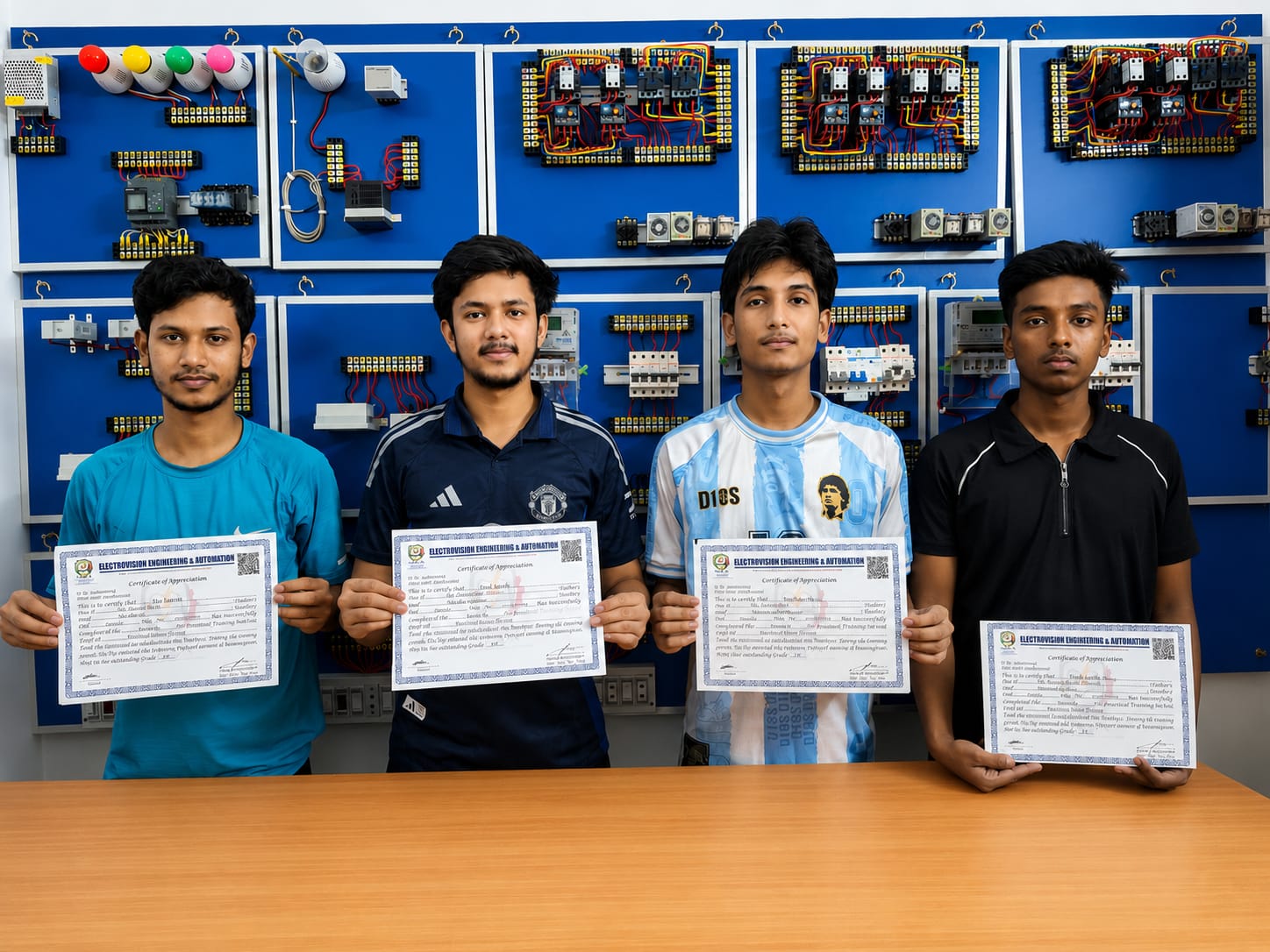 Some students receive certificates after completing the training section.